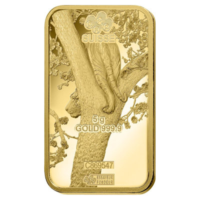 Goldbarren - PAMP Lunar Jahr des Tigers 2022 - 5g Gold