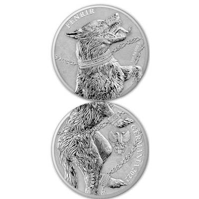 Germania Mint - 2*5 Mark Germania Beasts: Fenrir 2022 - 2*1 Oz Silber