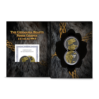 Germania Mint - 2*5 Mark Germania Beasts: Fenrir GEMINUS 2022 - 2*1 Oz Silber