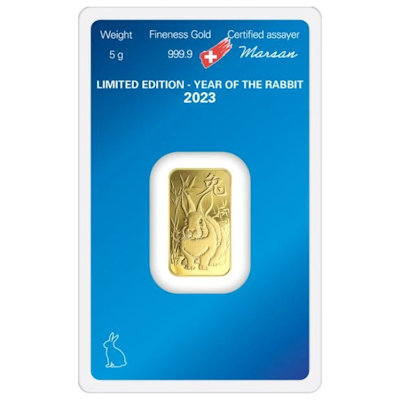 Goldbarren - Lunar Jahr des Hasen 2023 - 5g Gold