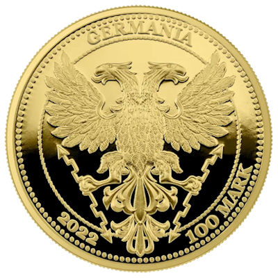 Germania Mint - 100 Mark Linden Leaf 2022 - 1 Oz Gold PP