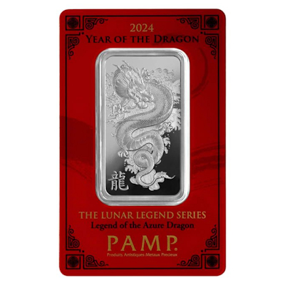Silberbarren - PAMP Lunar Jahr des Drachen 2024 - 1 Oz Silber