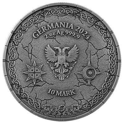 Germania Mint - 10 Mark Ragnarök: Sköll & Hati 2024 - 2 Oz Silber HighRelief