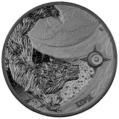 Germania Mint - 5 Mark Ragnarök: Hati 2024 - 1 Oz Silber Black