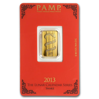Goldbarren - PAMP Lunar Jahr der Schlange 2013 - 5g Gold