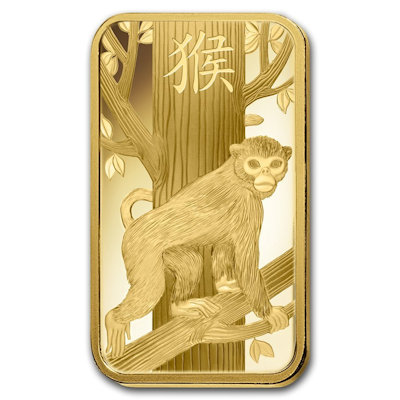 Goldbarren - PAMP Lunar Jahr des Affen 2016 - 5g Gold
