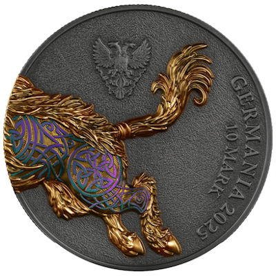 Germania Mint - 10 Mark Germania Beasts: Gullinbursti 2025 - 2 Oz Silber Ultra Double High Relief