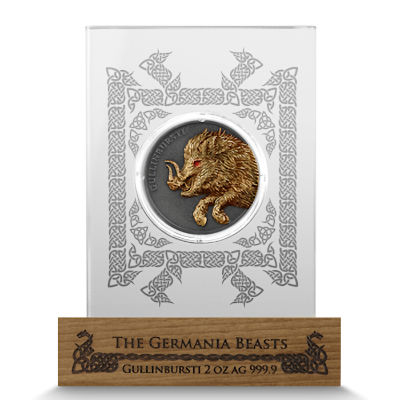 Germania Mint - 10 Mark Germania Beasts: Gullinbursti 2025 - 2 Oz Silber Ultra Double High Relief