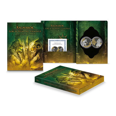 Germania Mint - 2x5 Mark Ragnarök: Loki & Heimdall Geminus 2025 - 2x1 Oz Silber Black