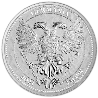 Germania Mint - 5 Mark Kastanie Chestnut Leaf 2021 - 1 Oz Silber