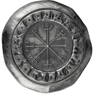 Germania Mint - Guss Silberbarren Runes Collection: Vegvísir - 2 Oz Silber