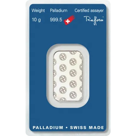 Schweiz - Argor-Heraeus Palladiumbarren - 10g Palladium