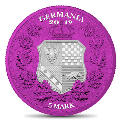 Germania Mint - 5 Mark Columbia & Germania Space Pink 2019 - 1 Oz Silber