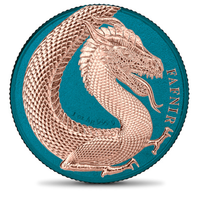 Germania Mint - 5 Mark Germania Beasts: Fafnir Space Blue Edition 2020 - 1 Oz Silber BOX