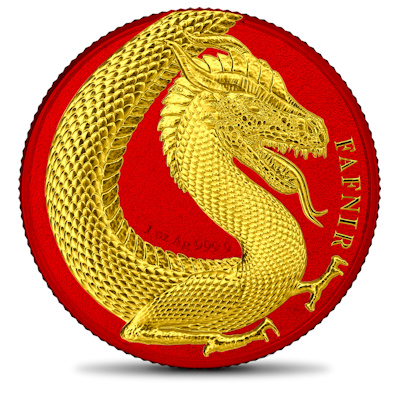 Germania Mint - 5 Mark Germania Beasts: Fafnir Space Red Edition 2020 - 1 Oz Silber BOX