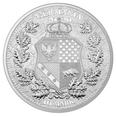 Germania Mint - 10 Mark Italia & Germania 2020 - 2 Oz Silber
