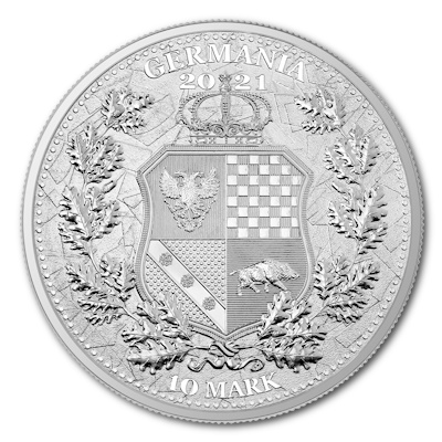 Germania Mint - 10 Mark Austria & Germania 2021 - 2 Oz Silber